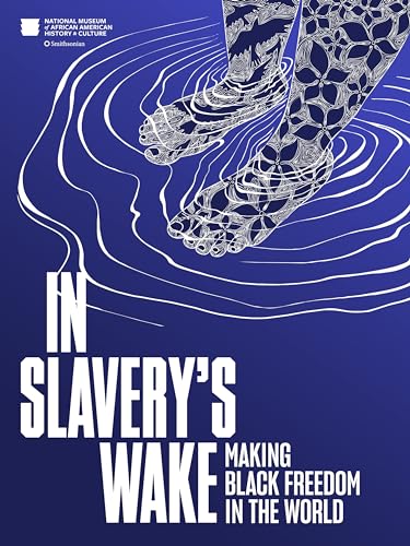 Book cover: patterned feet stepping into rippling water, title "In Slavery's Wake".