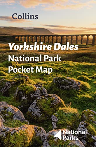 Yorkshire Dales National Park map cover with a stone wall and viaduct.