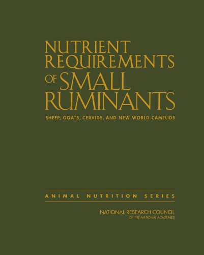 Dark olive green book cover with gold text: "Nutrient Requirements of Small Ruminants".