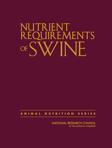 Dark maroon book cover with gold text: "Nutrient Requirements of Swine".