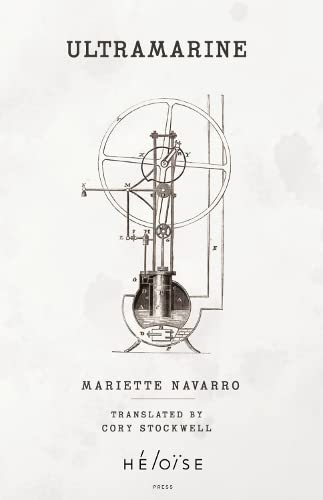 Book cover for Ultramarine featuring a vintage black and white mechanical engine diagram.