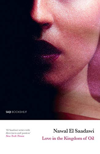 Close-up of a woman’s face on the cover of “Love in the Kingdom of Oil.”