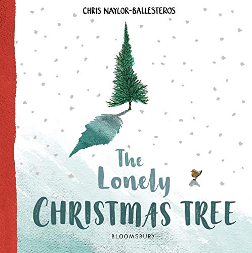 Book cover: a small, green Christmas tree with falling snow.