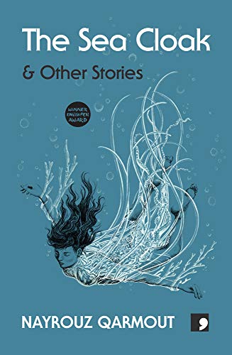 Book cover: “The Sea Cloak” with illustration of a woman underwater.