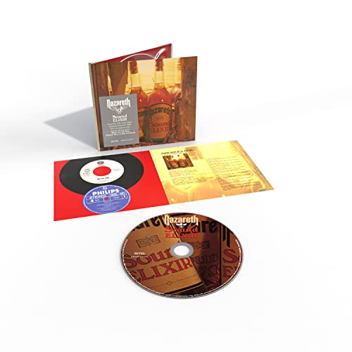 Nazareth "Sound Elixir" CD packaging with disc, booklet, and paper sleeve.