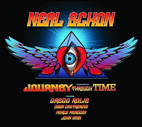 Neal Schon "Journey Through Time" album cover with eye-heart-wings graphic.
