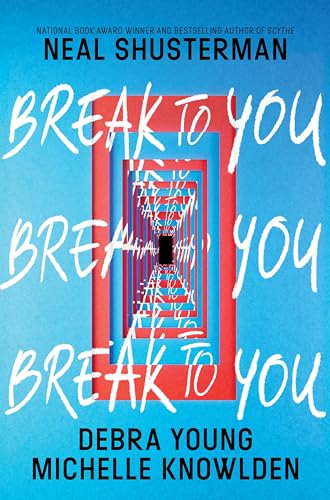 Book cover for "Break to You" with layered red and blue rectangles.