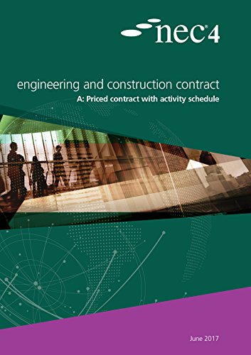 NEC4 Engineering and Construction Contract Option A book cover with green and purple design.