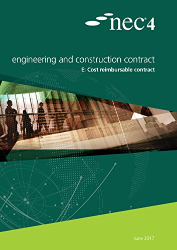 NEC4 Engineering and Construction Contract Option E book cover, green and beige.