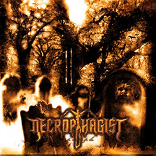 Dark album cover with a graveyard, trees, and the band name "Necrophagist".