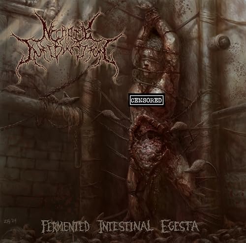 Dark album cover depicting a bound, obscured figure in a dungeon setting.