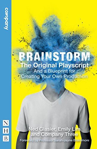Book cover: "Brainstorm" play script with a blue explosion image.