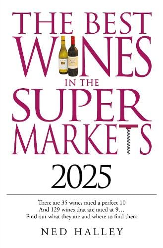 Book cover titled The Best Wines in the Supermarkets 2025 with two wine bottles.