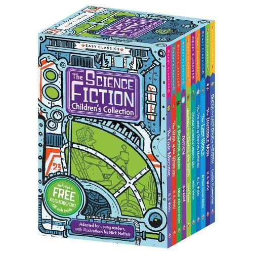A ten-book science fiction children's collection box set with colorful illustrated spines.