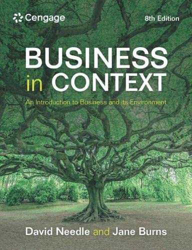 Book cover: "Business in Context" with a large tree image.