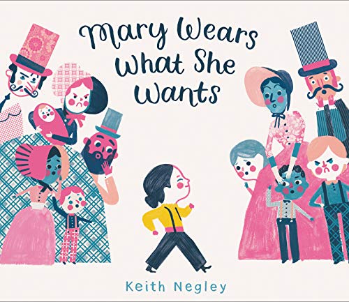 Book cover: illustrated children with hats, titled "Mary Wears What She Wants".