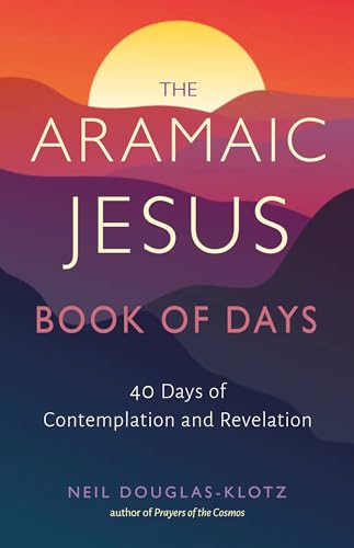 Book cover with title "The Aramaic Jesus Book of Days" and sunset image.