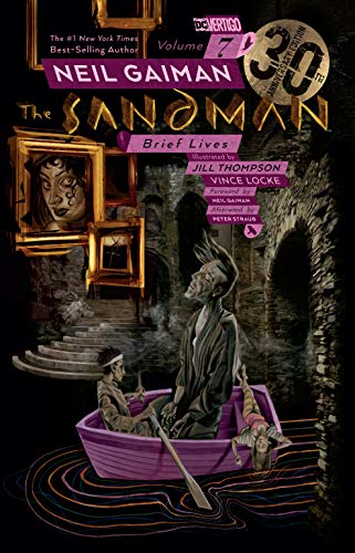 Comic book cover with Neil Gaiman's character Dream on a dark, mystical background.