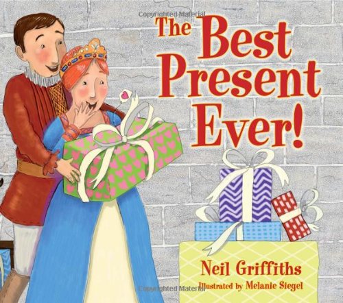 Book cover: couple receiving a bright green gift, titled "The Best Present Ever!".