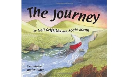 Book cover: "The Journey" depicts a small sailboat on a winding river.