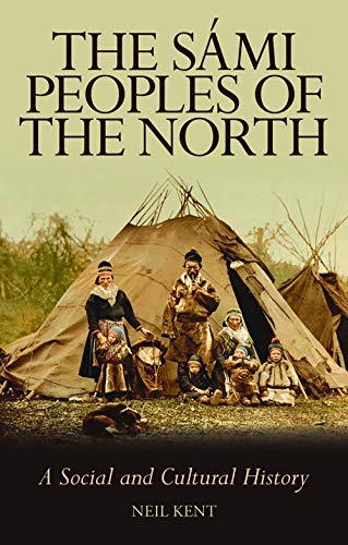 Book cover depicting Sami people and a traditional tent in a landscape.