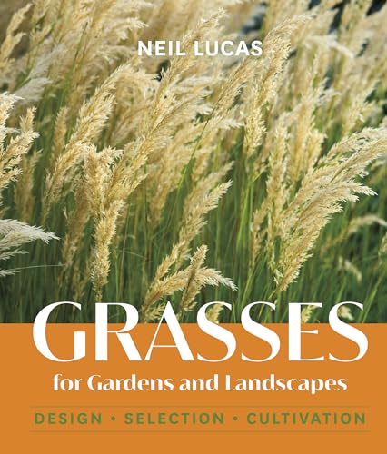 Book cover showing tall golden ornamental grasses against a solid orange background with text.
