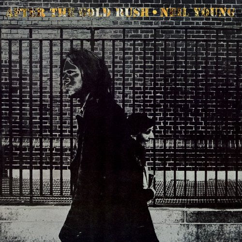 Neil Young album cover: a black and white portrait behind bars.