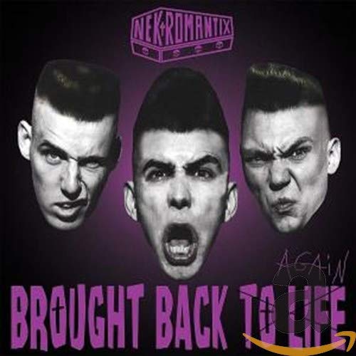 CD cover for Nekromantix’s “Brought Back To Life” featuring three men’s faces.