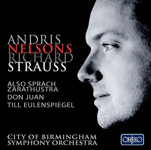 CD cover featuring a profile portrait of conductor Andris Nelsons against a black background.