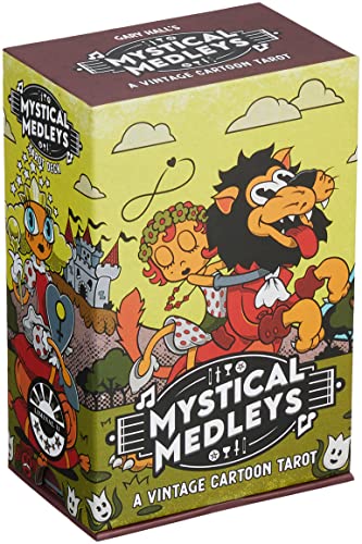 Colorful tarot deck box featuring cartoon animals and a whimsical castle.
