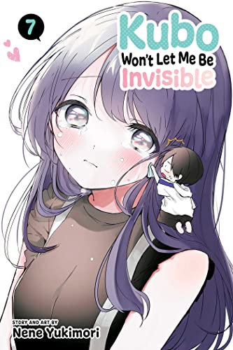 Manga cover: a girl with long purple hair and a tiny boy waving.
