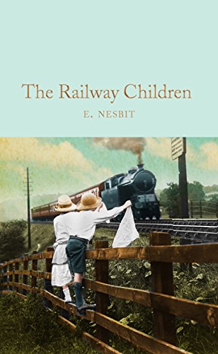 Book cover of "The Railway Children" featuring two children waving at a train.