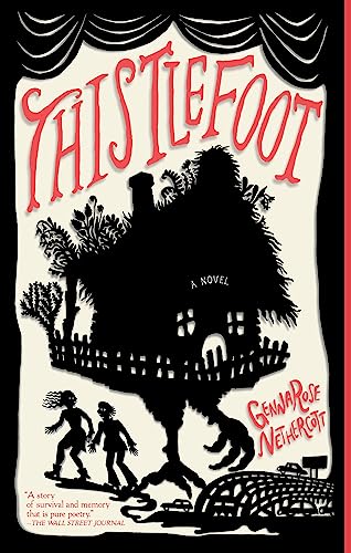 Book cover showing a silhouette of a house on chicken legs with two figures.