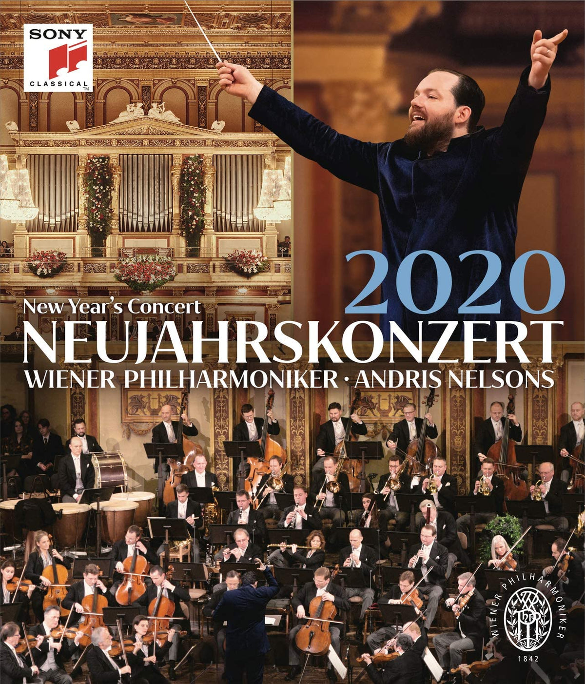 The image depicts a Blu-ray cover featuring a conductor and an orchestra.