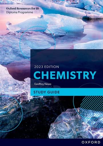Oxford IB Diploma Programme Chemistry Study Guide 2023 Edition cover featuring blue ice formations.