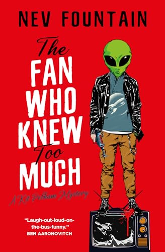 Book cover: alien in leather jacket standing by a broken television.