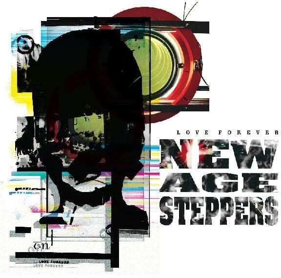 Album cover for New Age Steppers’ “Love Forever” with abstract collage art.