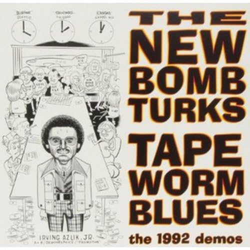 Album cover with a caricature drawing and bold orange text on a white background.