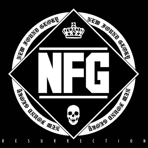 Black and white CD cover for New Found Glory’s “Resurrection” album.