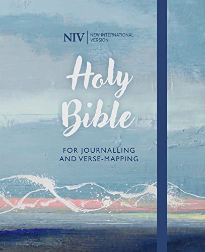 NIV Holy Bible cover with watercolor waves, designed for journaling.