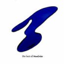 New Order “The Best Of” CD cover: abstract blue brushstroke design.