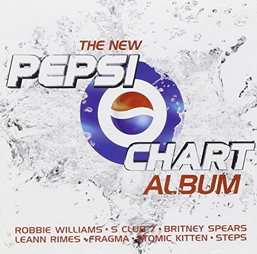 CD cover for "The New Pepsi Chart Album 2001" with water splashes.