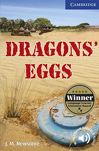 Book cover: "Dragons' Eggs" with desert landscape and award badge.