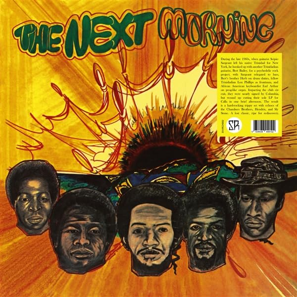 Vinyl record cover: colorful illustration of a band, "The Next Morning.