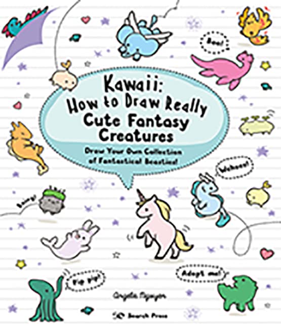Book cover featuring hand-drawn cute fantasy creatures on a lined paper background.