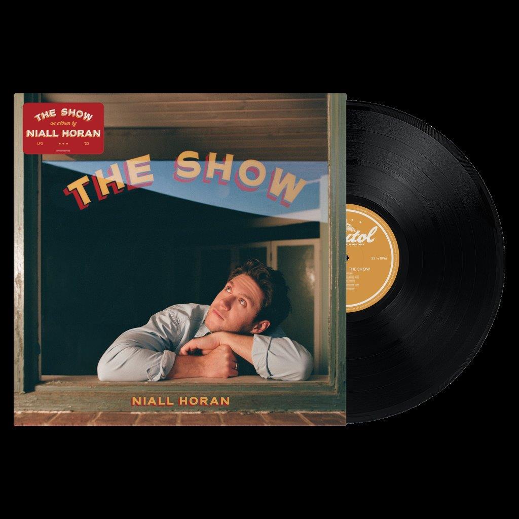 Niall Horan’s “The Show” vinyl record with album cover and black disc.