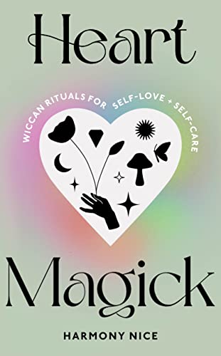 Book cover: "Heart Magick" with a white heart and black illustrations.