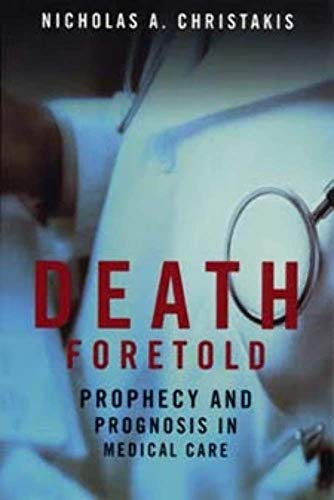 Book cover: "Death Foretold" with red text and a stethoscope image.