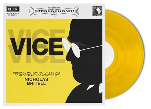 Yellow vinyl record and cover featuring a silhouette of a man in sunglasses.