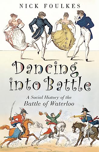 Book cover depicting dancers above a chaotic Napoleonic battle scene.